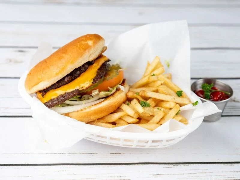 Double Cheese Double Meat Burger Combo - Hearty double burger combo.